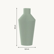 Nylas - Ronde Geribbelde Taps Toelopende Moderne Vaas — maat (salie-20cm)