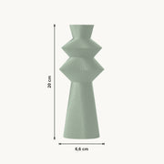 Neron - Gefacetteerde Geribbelde Geometrische Vaas — maat (salie-20cm)