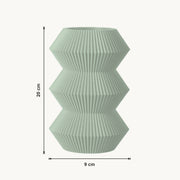 Orden - Gefacetteerde Geribbelde Geometrische Design Vaas — maat (salie-20cm)