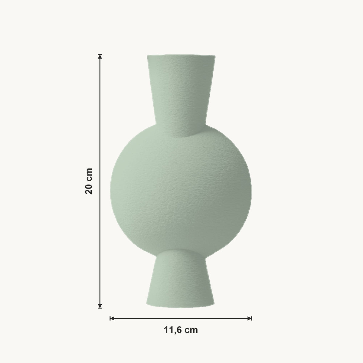 Dessa - Bolle Taps Toelopende Moderne Vaas — maat (salie-20cm)