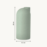 Liora - Gegroefde Asymmetrische Minimalistische Vaas — maat (salie-20cm)