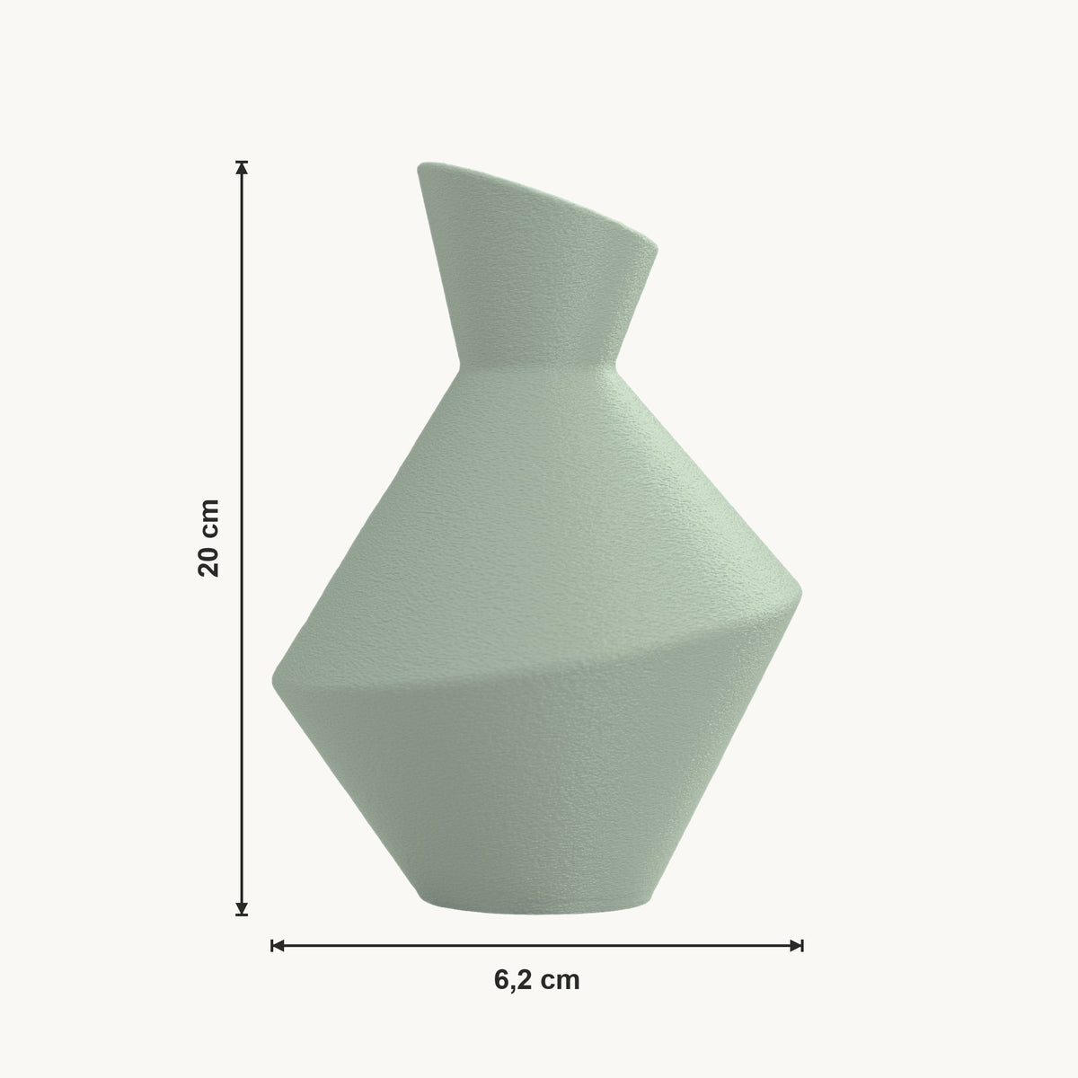 Daris - Taps Toelopende Geometrische Moderne Vaas — maat (salie-20cm)