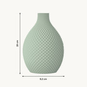 Tessa - Facetrijke Bolle Sculpturale Vaas — maat (salie-20cm)
