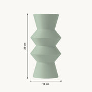 Quill - Horizontaal Geribbelde Gestapelde Geometrische Moderne Vaas — maat (salie-20cm)