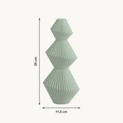 Sera - Gefacetteerde Zandloper Geometrische Vaas — maat (salie-25cm)