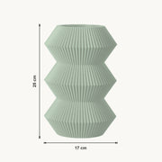 Orden - Gefacetteerde Geribbelde Geometrische Design Vaas — maat (salie-25cm)