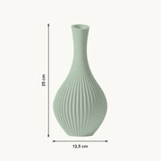 Elori - Gegroefde Taps Toelopende Organische Vaas — maat (salie-25cm)