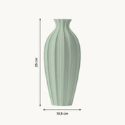 Soren - Geribbelde Taps Toelopende Moderne Vaas — maat (salie-25cm)