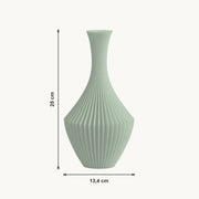 Nava - Gefacetteerde Symmetrische Sculpturale Vaas — maat (salie-25cm)