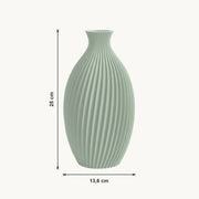 Junes - Gegroefde Taps Toelopende Moderne Vaas — maat (salie-25cm)