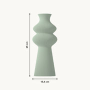 Merit - Gegroefde Tapse Dubbelbollige Moderne Vaas — maat (salie-25cm)