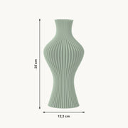 Flint - Gegroefde Sculpturale Moderne Vaas — maat (salie-25cm)