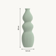Isola - Geribbelde Golvende Sculpturale Moderne Vaas — maat (salie-25cm)