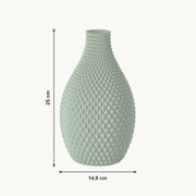 Xenia - Druppelvormige Gefacetteerde Sculpturale Vaas — maat (salie-25cm)