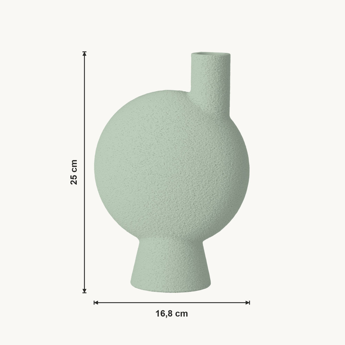 Helia - Asymmetrische Organische Sculpturale Vaas — maat (salie-25cm)