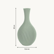 Iris - Spiraal Geribbelde Sculpturale Vaas — maat (salie-25cm)