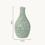 Celso - Geperforeerde Organische Sculpturale Vaas — maat (salie-25cm)