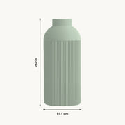 Nova - Verticaal Geribbelde Symmetrische Moderne Vaas — maat (salie-25cm)