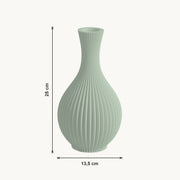 Caden - Geribbelde Taps Toelopende Moderne Vaas — maat (salie-25cm)