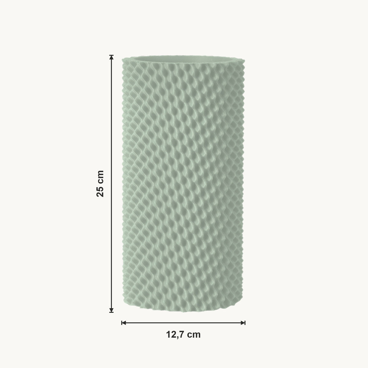 Ravon - Textuurvolle Cilindrische Moderne Vaas — maat (salie-25cm)