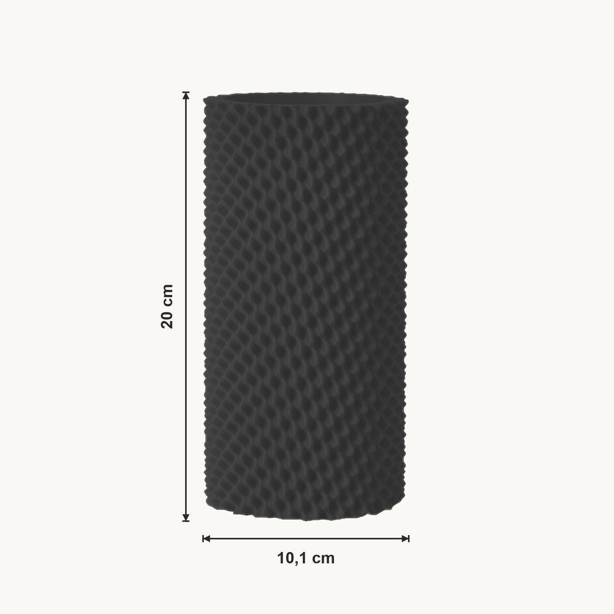 Ravon - Textuurvolle Cilindrische Moderne Vaas — maat (zwart-20cm)