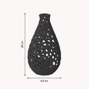 Liva - Geperforeerde Organische Sculpturale Vaas — maat (zwart-20cm)