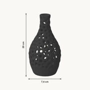 Celso - Geperforeerde Organische Sculpturale Vaas — maat (zwart-20cm)