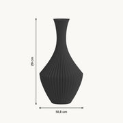 Nava - Gefacetteerde Symmetrische Sculpturale Vaas — maat (zwart-20cm)