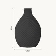 Tessa - Facetrijke Bolle Sculpturale Vaas — maat (zwart-20cm)