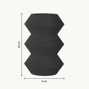Orden - Gefacetteerde Geribbelde Geometrische Design Vaas — maat (zwart-20cm)