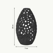 Petra - Geperforeerde Taps Toelopende Sculpturale Vaas — maat (zwart-20cm)