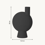 Helia - Asymmetrische Organische Sculpturale Vaas — maat (zwart-20cm)