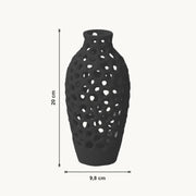 Ulani - Geperforeerde Organische Sculpturale Vaas — maat (zwart-20cm)