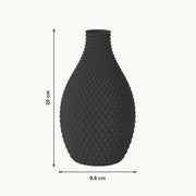 Xenia - Druppelvormige Gefacetteerde Sculpturale Vaas — maat (zwart-20cm)