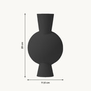 Dessa - Bolle Taps Toelopende Moderne Vaas — maat (zwart-20cm)