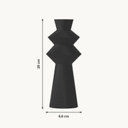 Neron - Gefacetteerde Geribbelde Geometrische Vaas — maat (zwart-20cm)