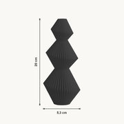 Sera - Gefacetteerde Zandloper Geometrische Vaas — maat (zwart-20cm)