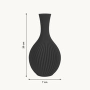 Iris - Spiraal Geribbelde Sculpturale Vaas — maat (zwart-20cm)