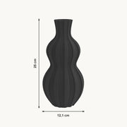 Jorik - Golvend Geribbeld Silhouet Moderne Vaas — maat (zwart-25cm)
