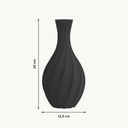 Lumi - Spiraal Geribbelde Sculpturale Design Vaas — maat (zwart-25cm)
