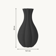 Fenno - Gegroefde Taps Toelopende Organische Vaas — maat (zwart-25cm)