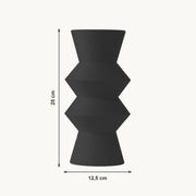 Quill - Horizontaal Geribbelde Gestapelde Geometrische Moderne Vaas — maat (zwart-25cm)