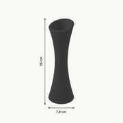 Talin - Gegroefde Taps Geribbeld Moderne Vaas — maat (zwart-25cm)