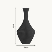 Nava - Gefacetteerde Symmetrische Sculpturale Vaas — maat (zwart-25cm)