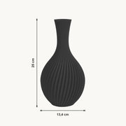 Iris - Spiraal Geribbelde Sculpturale Vaas — maat (zwart-25cm)