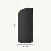 Liora - Gegroefde Asymmetrische Minimalistische Vaas — maat (zwart-25cm)