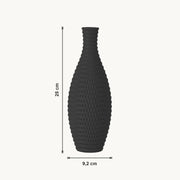 Bronte - Conisch Taps Geribbelde Moderne Vaas — maat (zwart-25cm)